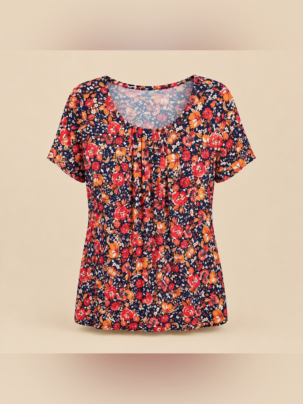 Croft and Barrow 1x Floral Print Rayon Spandex Tunic